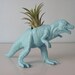Upcycled Dinosaur Planter - Blue Tyrannosaurus Rex with Tillandsia Air Plant