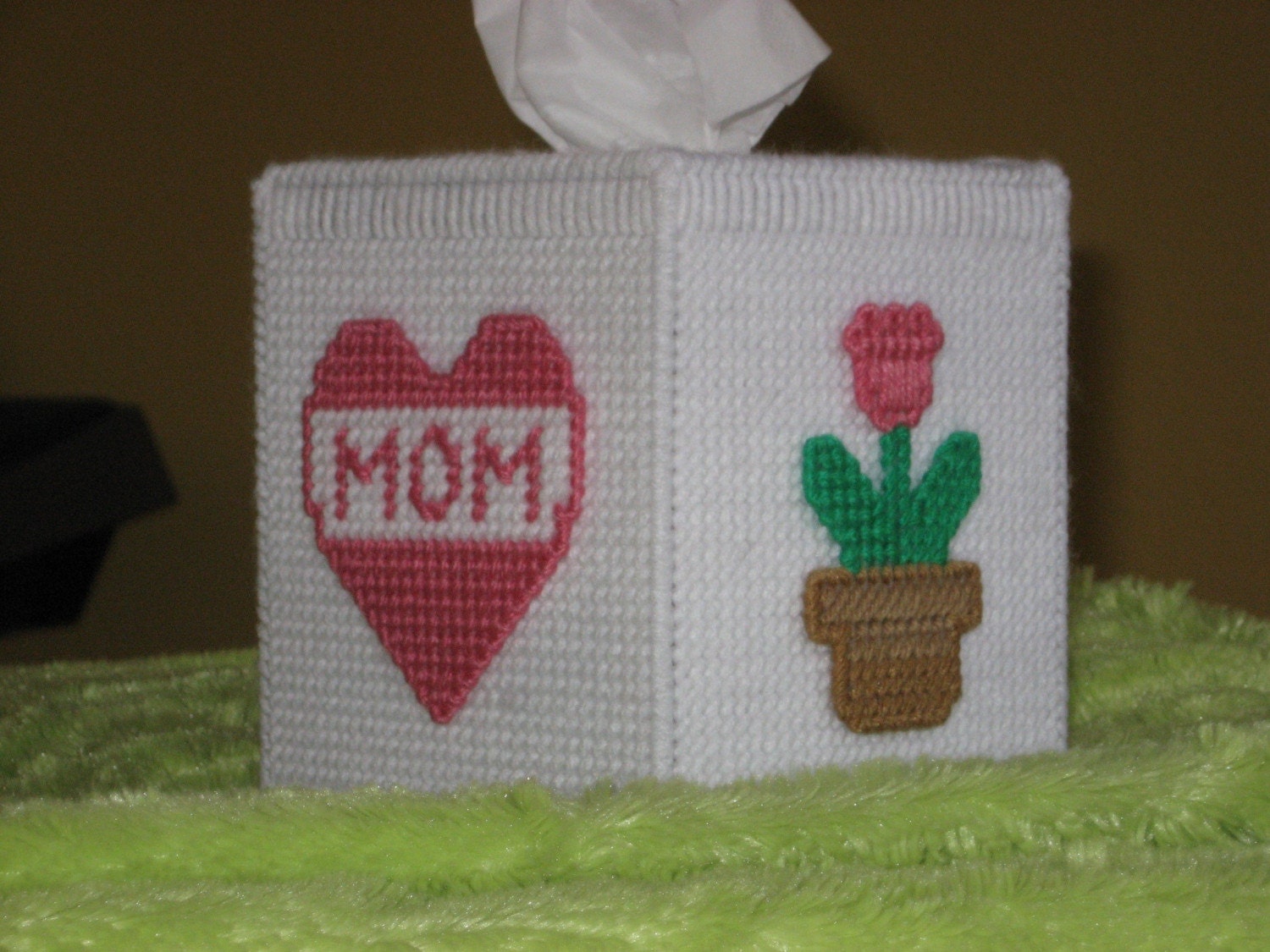 Mom Flowerpot Tissue Box Cover