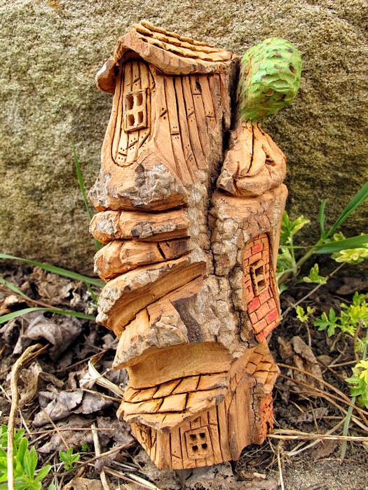 Cottonwood Fairy House Hand Carved - Hideaway
