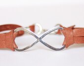 MENS -- Infinity - Cognac Brown Leather and Silver Lobster Clasp