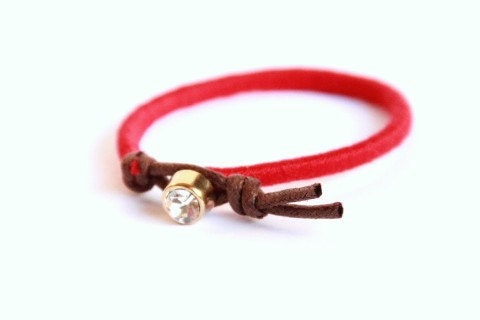 Woven Friendship Bracelet - Cherry