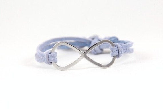 Infinity - Light Blue Suede and Silver Rhinestone
