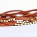 Upcycled Leather & Rhinestone Wrap Bracelet