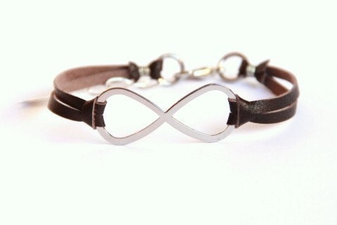 Infinity - Chocolate Brown Leather and Silver Clasp