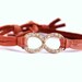 Infinity - Cognac Brown Leather and Gold Rhinestone
