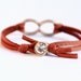 Infinity - Cognac Brown Leather and Gold Rhinestone