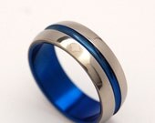 Blue Signature Ring - Titanium Wedding Bands