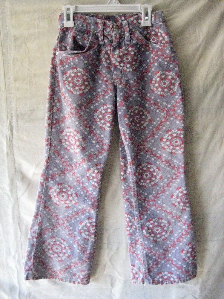 1970's flowered Wrangler jeans pants girl's vintage size 10