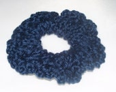 Navy Blue Crocheted Scrunchie