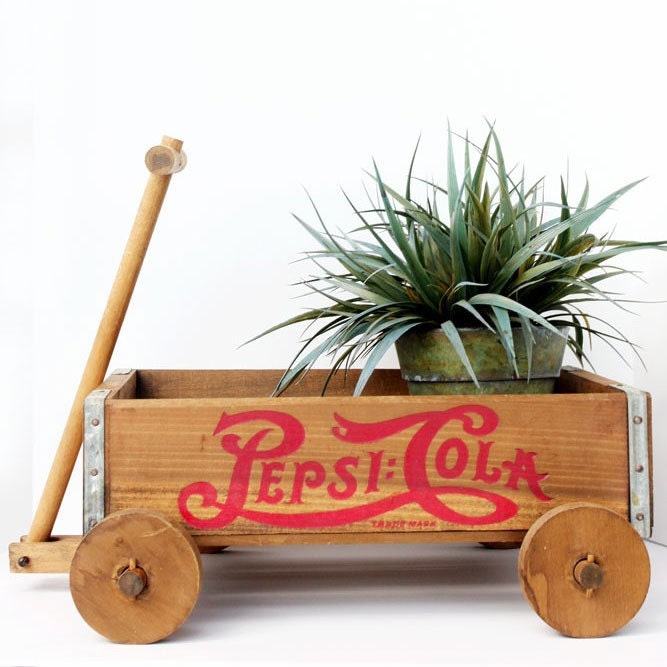 Adorably Rustic Vintage Pepsi Cola Crate Wagon