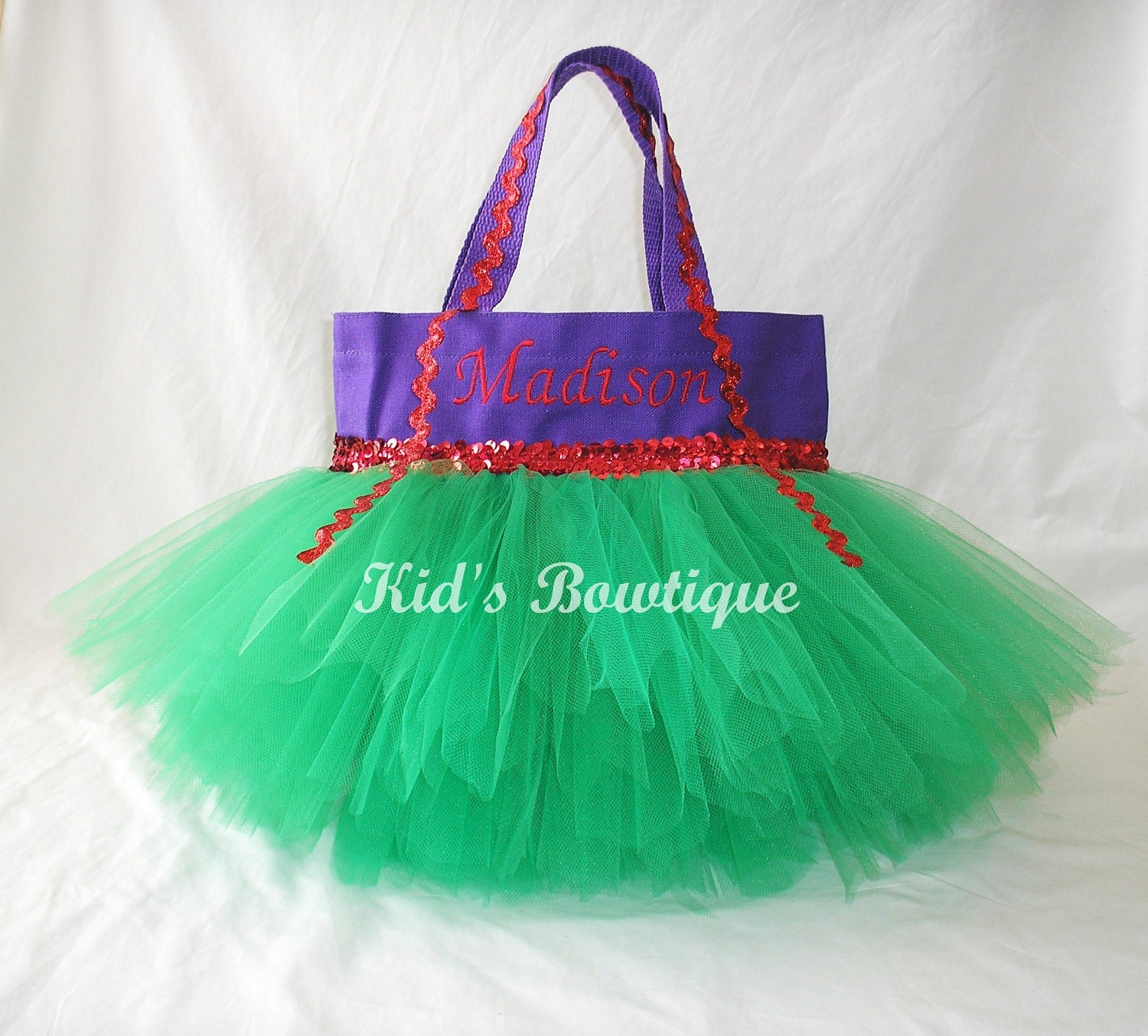 Monogrammed Tutu Bag - Personalized Little Mermaid Ariel Inspired Tutu Tote Bag