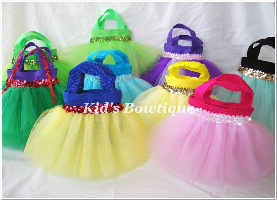 Set of 8 Disney Princesses Inspired Party Favor Tutu Bags
