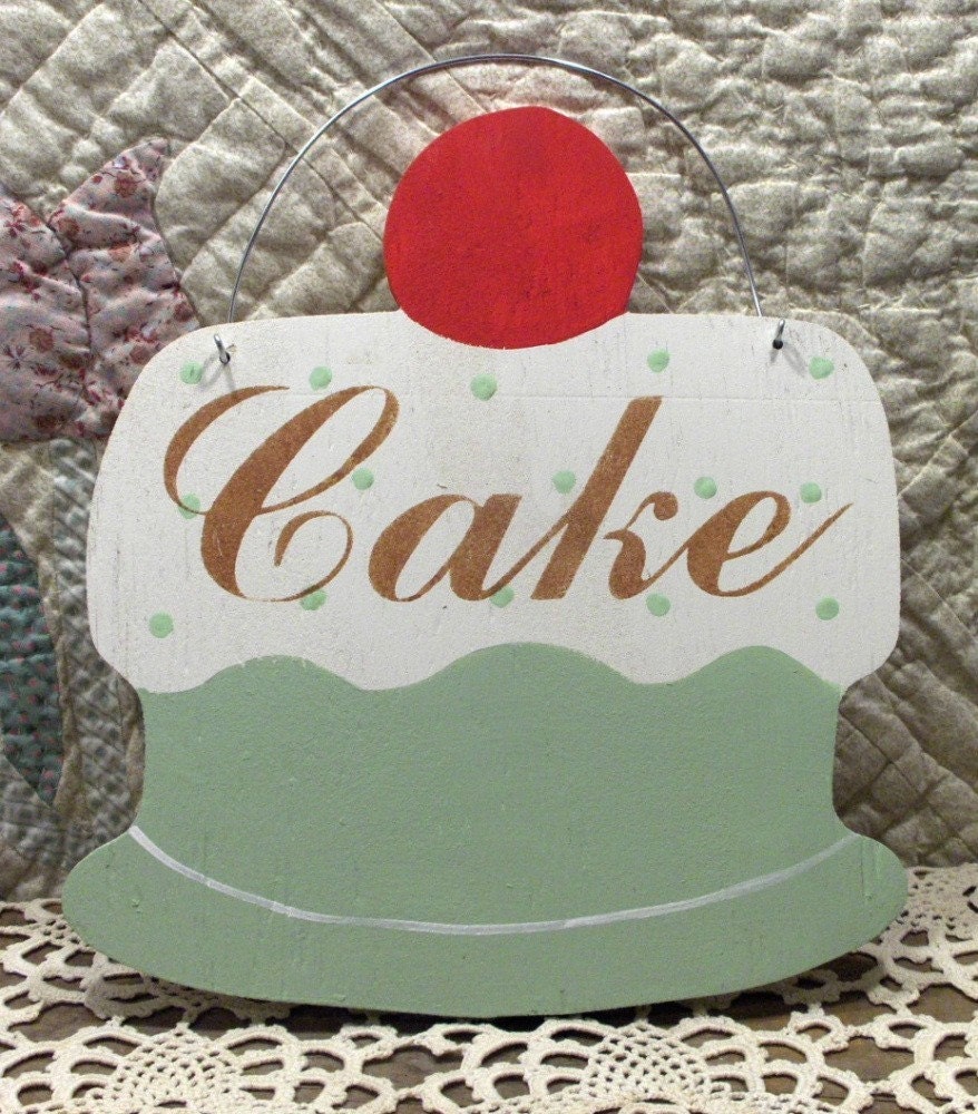 Cake Shabby Cottage Sage Green Wood Sign Custom