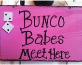Bunco Dice Pink And Black Wood Custom Game Sign Babes Girls Night