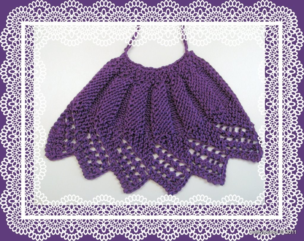 Knitted Baby Bib Victorian Lace Inspired Easy knitting pattern PDF