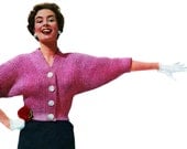 Crochet Sweater Pattern with dolman sleeves Vintage 1950s PDF Easy Retro design