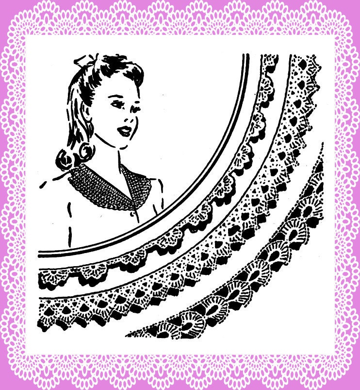 Vintage Crochet Edgings PDF pattern 1947 3 Dainty designs