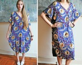 Indian Silk & Sequins Midi Dress // Size S M L OSFA