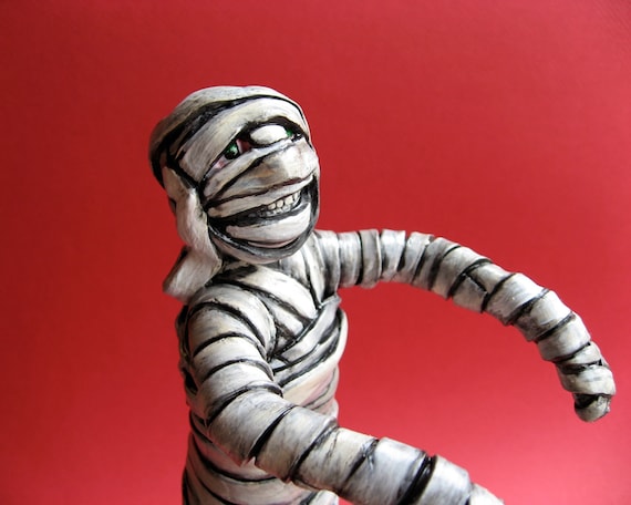 Mummy Madness - One of a Kind Doll - Happy Mummy - Halloween Art - Egyptian