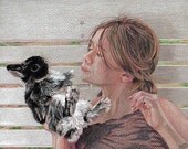 Custom Pet Portrait-Two Subjects -Detailed Realistic Art Painting Drawing -11x14