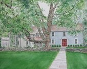 Custom House Portrait- 8x10  Detailed Original Painting- Pen and Ink Drawing
