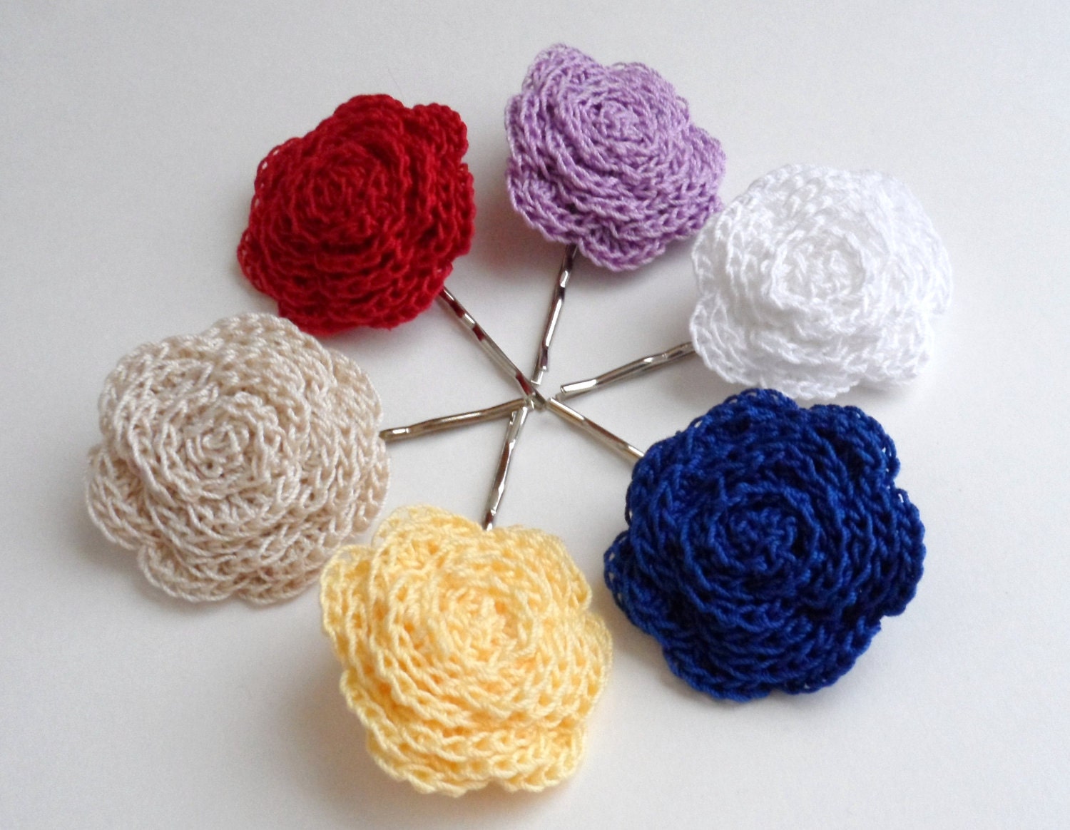 6 Rose Bobby Pins