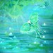 Art Original Acrylic Painting, Luna Fantasy,  Moths and Lily Pads with Light Reflection 20x20   I take CREDIT CARDS
