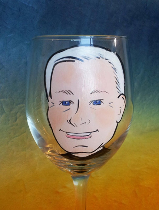 Father of the Bride - Original Caricature Wine Glass - Custom - Personalized