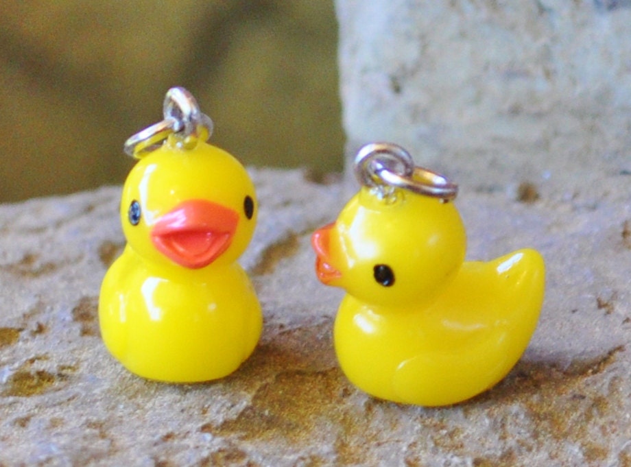 Yellow rubber duck earrings