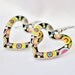 Multicolor psychedelic metal heart earrings