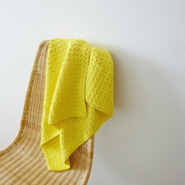 Crocheted Bamboo Baby Blanket - Vibrant Banana - Made To Order