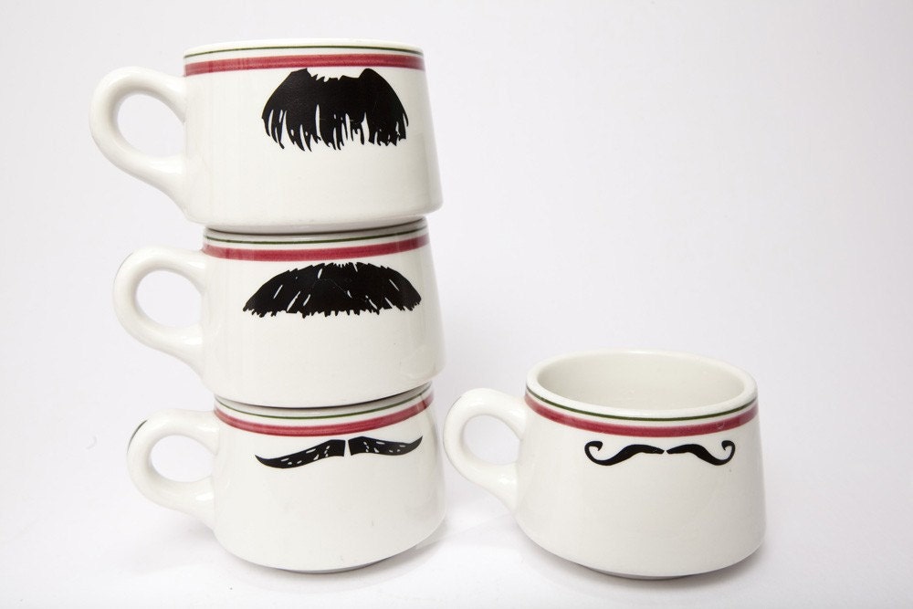 Mustache Coffee Cups