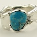 Melted Silver Band, Turquoise and Diamond