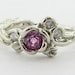 Pink Sapphire Rose Garden Ring, Full Bloom