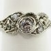 Lacy Tea Rose Wedding Set: White gold & Diamond