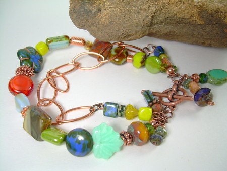 Piccadilly - Copper and Czech Bead Bracelet