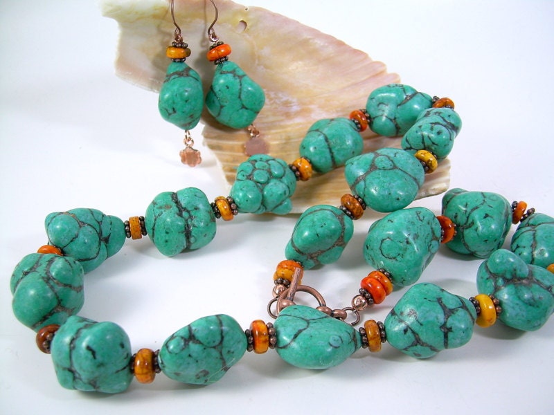 Indian Seasons - Bold Turquoise Necklace Set