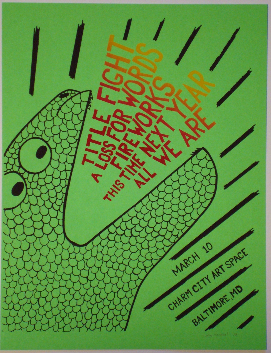Fireworks\/Title Fight screenprinted gigposter