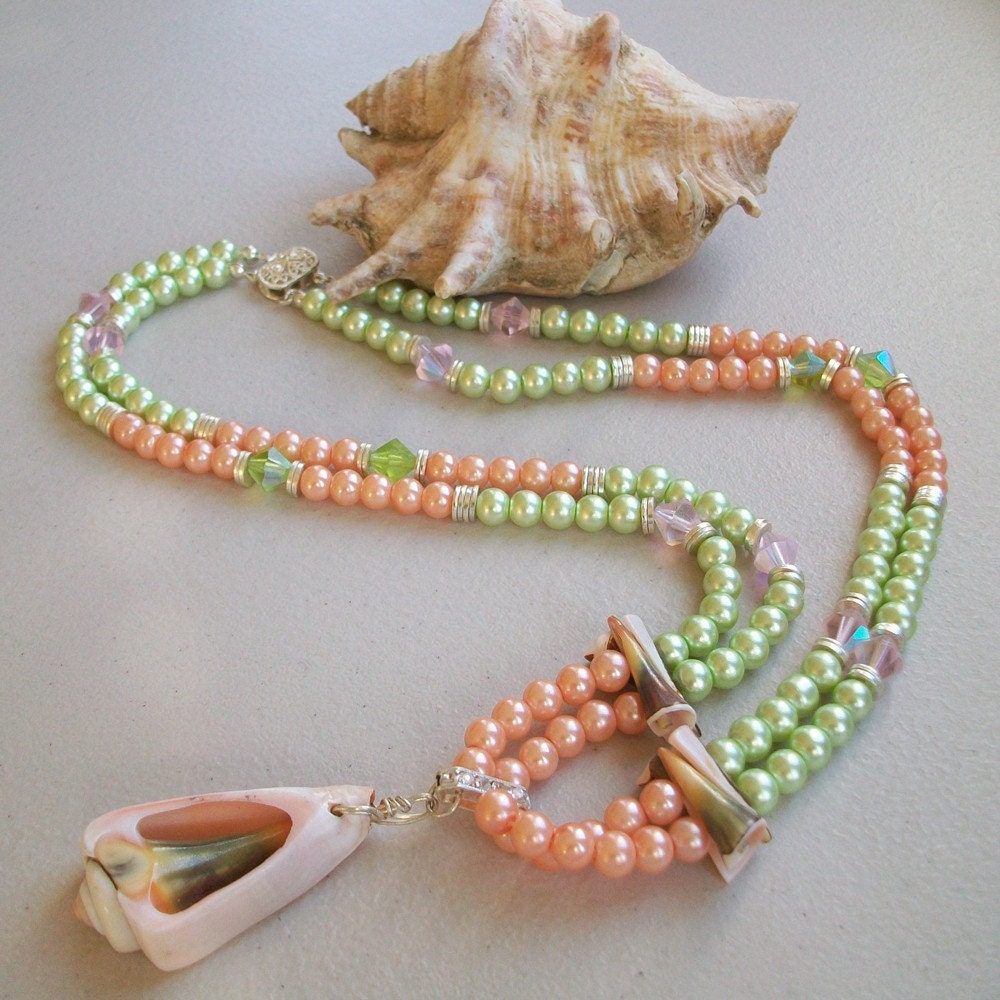 Peach and Peridot Madelyn Necklace