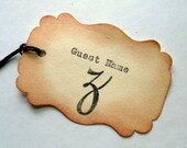 Wedding small Escort tags, place cards, elegant, vintage hand typed, set 20