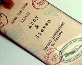 Save the date rustic travel wedding rustic luggage tag bookmark set of 50