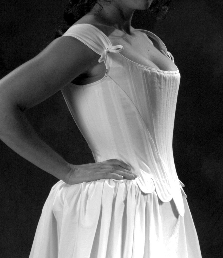 c. 1660 Cavalier Restoration Moliere Corset in White cotton