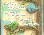 Inspirational Art, Promise Me Youll Always Remember Birds in blue, A.A. Milne, 8 x 10 Fine Art Print