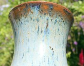 Vase Bronze Blue Ceramic Pottery Handmade Wheel Thrown Classical Shape