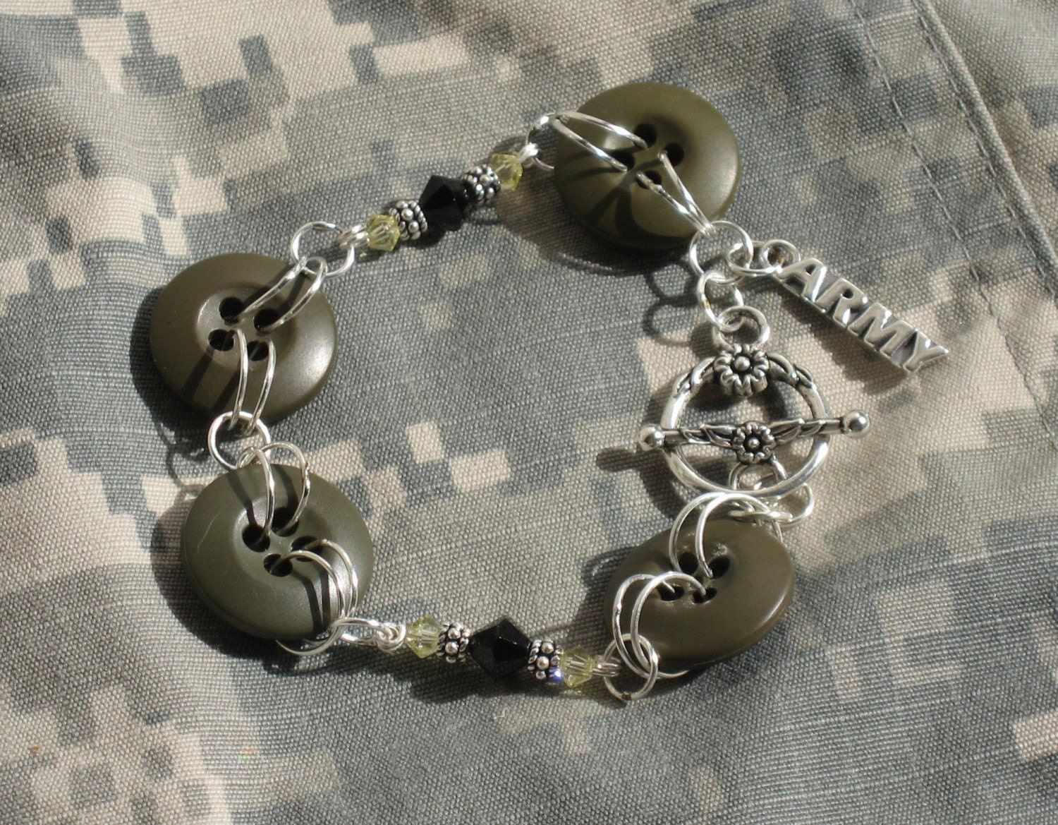 Custom listing for PROZ Army Black and Gold I love my Soldier Bracelet