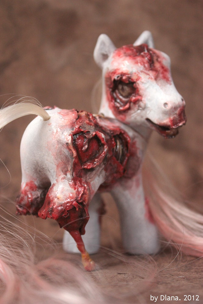 Bloody Heart - a Custom Zombie My Little Pony - Gore  Horror Collection Toy - Whoa Team