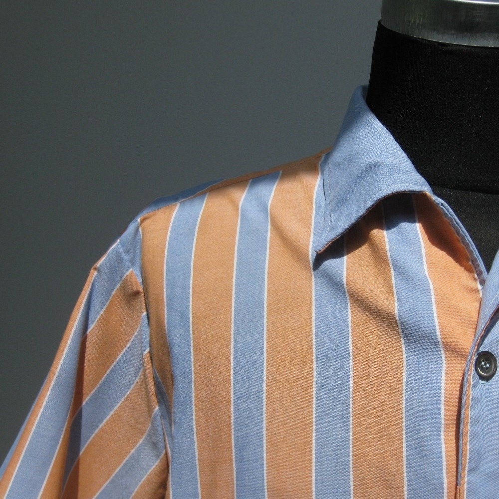 RESERVED 1970s Vintage Blue and Orange Bonsoir Shirt