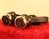 Steampunk Goggles standard black build with silver hardware