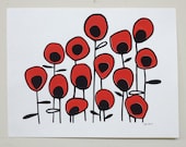 Poppy Red Valentine Flowers - Art Print - READY TO SHIP