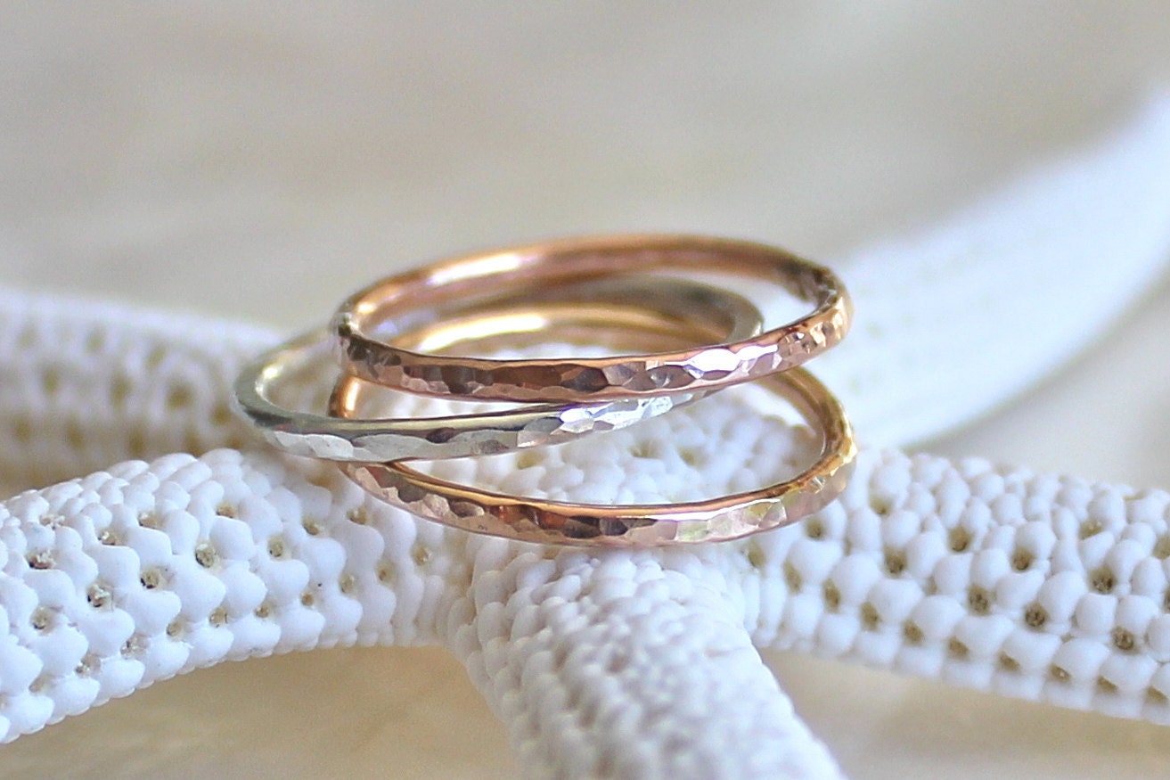 Shimmering Skinny Band of Sterling Silver , 14kt Yellow or Rose Gold Fill, Stacking Ring, Wedding Ring, Promise Ring, Fitted Toe Ring